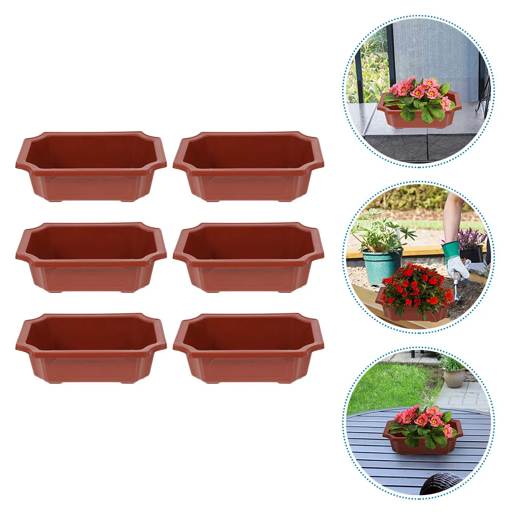 

6pcs Landscape Flowerpot Succulent Plants Planting Pots Bonsai Planting Pots Plant Holder Plastic Flower Pot for Garden Home