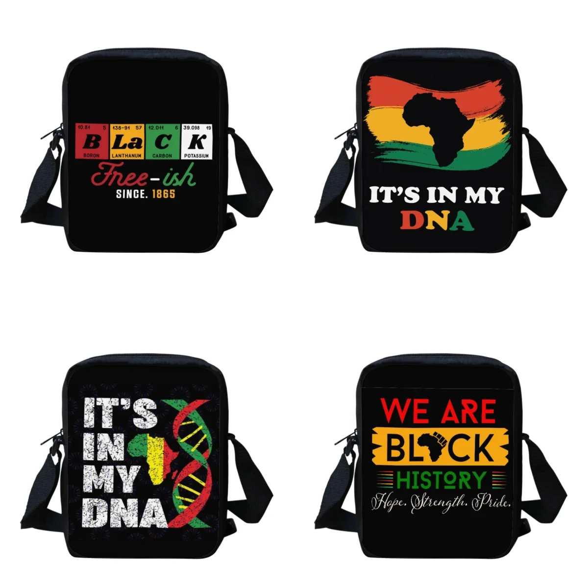 

Cross Body Bags for Men Small Women Totes Schoolbag Black History Month Juneteenth Boys Bookbag Satchel Versatile Men's Shoulder