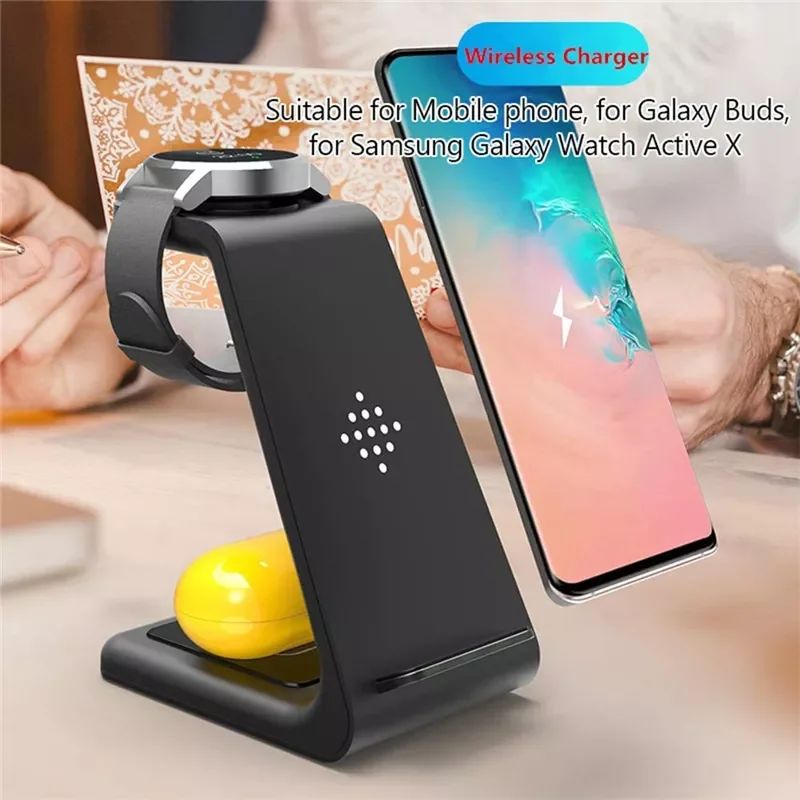 In 1 QI Wireless Charger Pad Dock Station Stand for Samsung S20 S21 Galaxy Watch 3 Active 2 Gear S3 Buds+ Live Fast