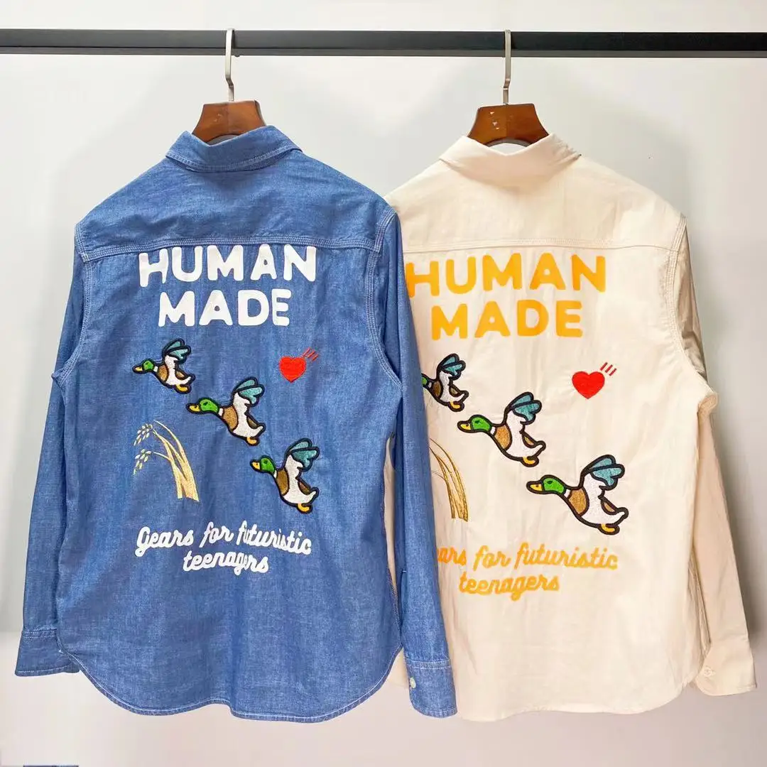 

Human Made T-shirt Men Women 1:1 Back Three Ducks T-shirt Vintage Embroidered Human Made Shirt