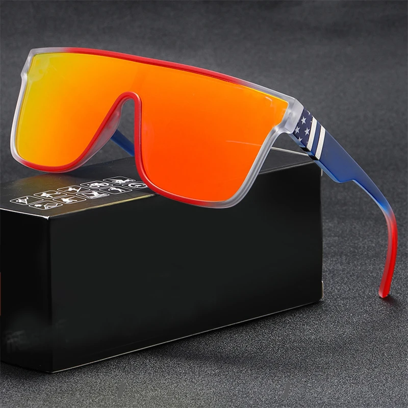 

Fashion Retro Luxury Big Frame One Piece Camouflage Men Women Sunglasses Brand Design Male Female Outdoor Sports Cycling Glasses