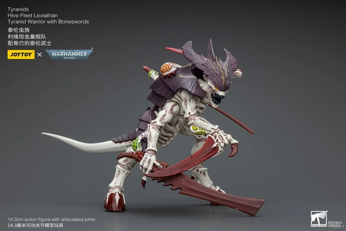 Фото JOYTOY Warhammer 40K Тираниды Hive Fleet Leviathan Воин-тиранид с костяными мечами 1/18 Фигурка-игрушка Коллекционный подарок №3