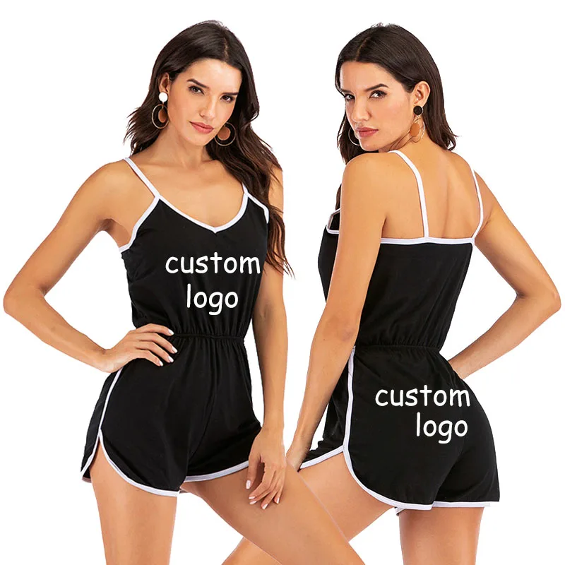 

Летний однотонный Спортивный Повседневный Комбинезон, комбинезон для йоги, женские шорты, спортивный комплект для фитнеса, одежда с пользовательским логотипом