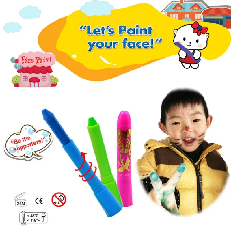 6 цветов краска для Хэллоуина яркая светящаяся в темноте черная лица и тела