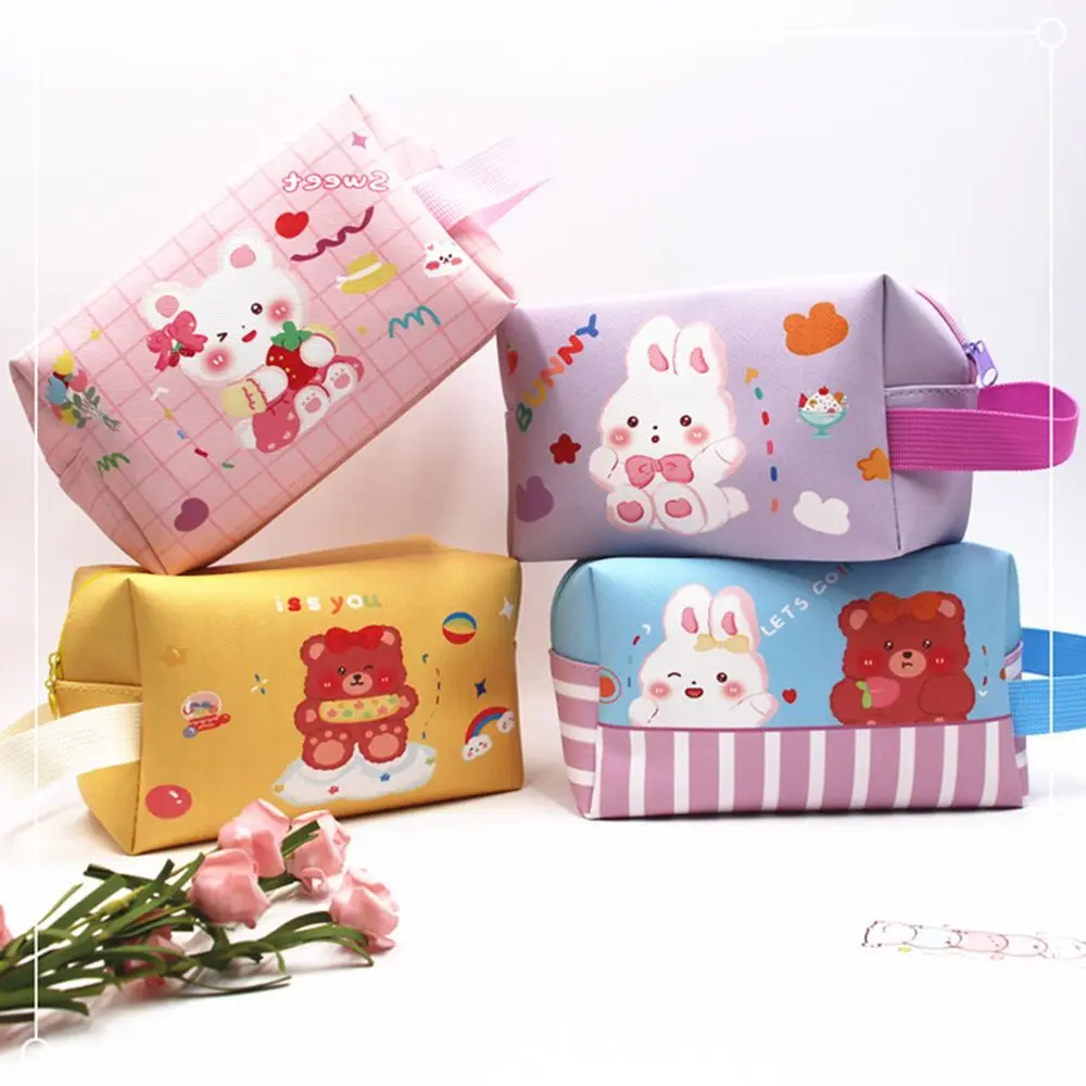 

Ins Style Portable Cartoon Bear Storage Case Makeup Pouch Pencil Bag Wash Bag Cosmetic Bag