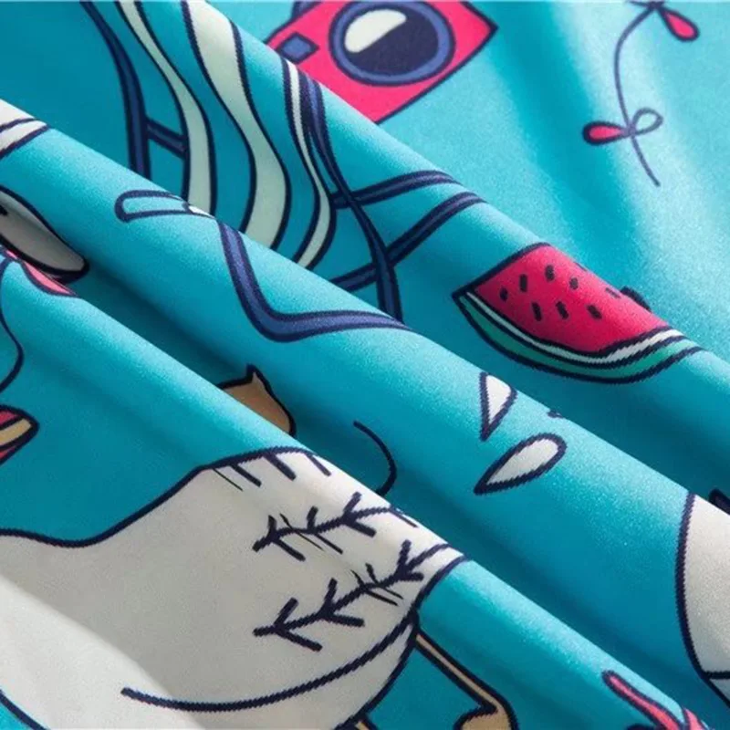 Summer Short Sleeve Shirt Men Cartoon Elements Print Top Fashion Casual Beach Cardigan Blouse Streetwear Oversized Male Clothes