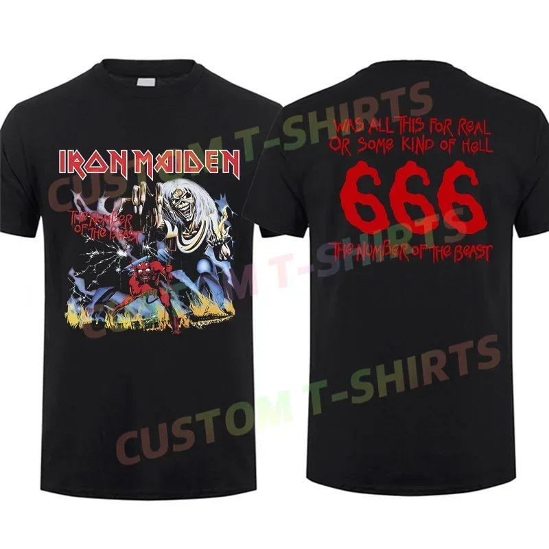 Мужская футболка 2024 повседневная Iron Stranger Number of The Beast черная с рисунком Maidens летняя