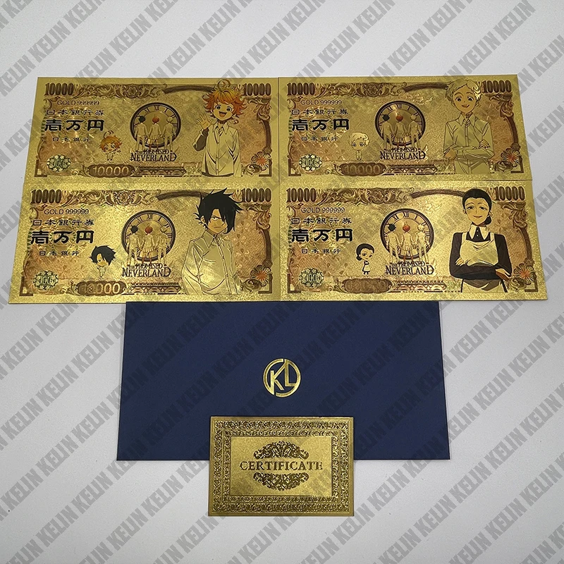 

Kelin We Have More Manga Cards 4 Designs The Promised Neverland Japanese Classic Anime Gold Banknote for Collection