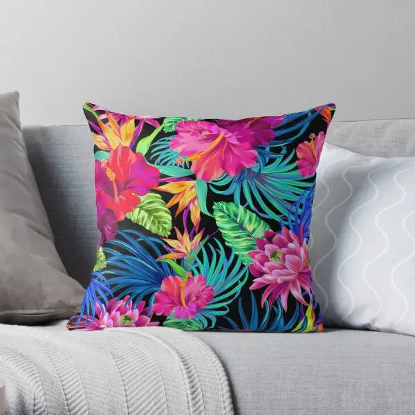 

Drive You Mad Hibiscus Pattern Printing Throw Pillow Cover Fashion Sofa Car Anime Hotel Fashion Waist Pillows not include