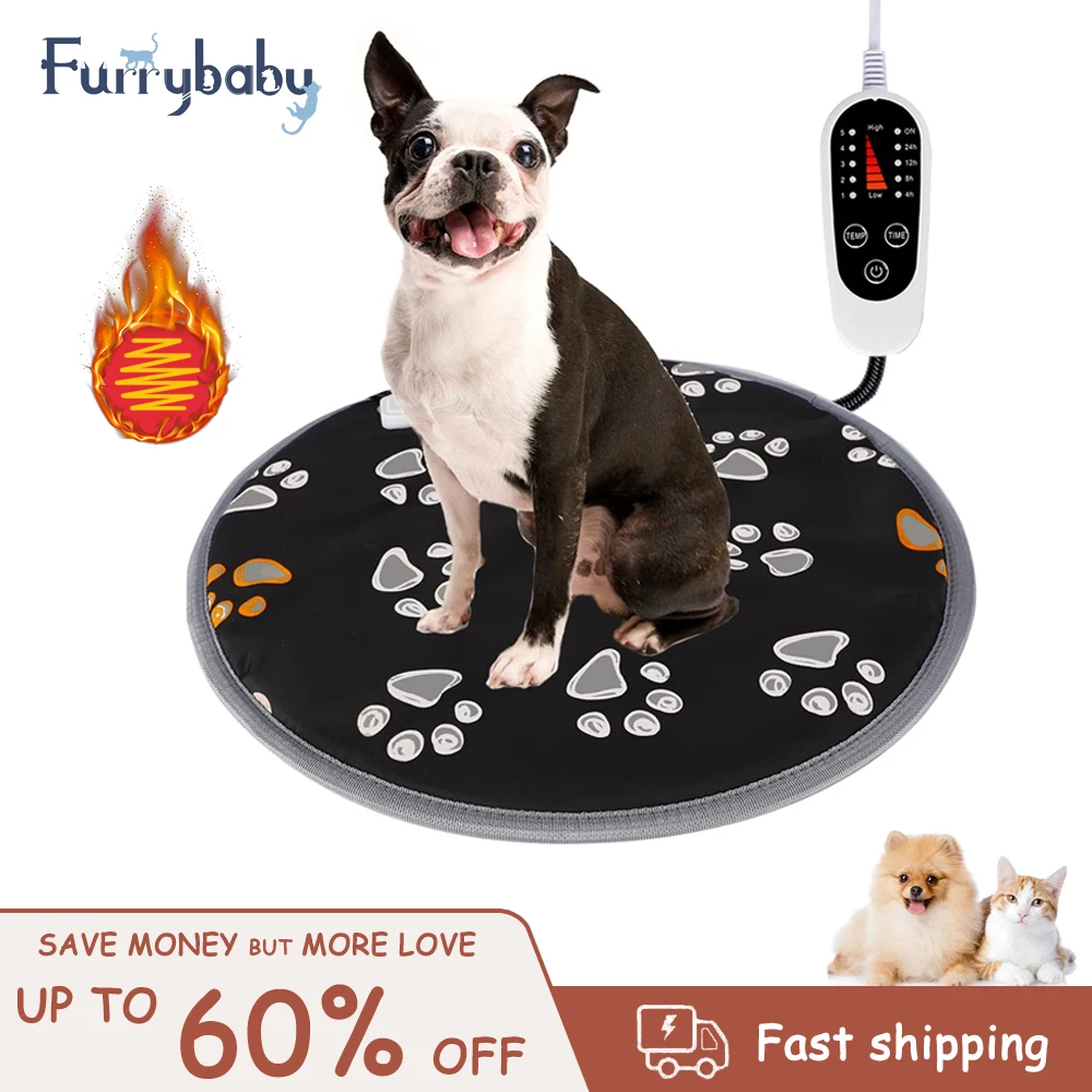

Furrybaby 110V/220V Electric Heating Pad Blanket Pet Mat Bed Cat Dog Winter Warmer Pad Home Office Chair Heated Mat Dog Beds