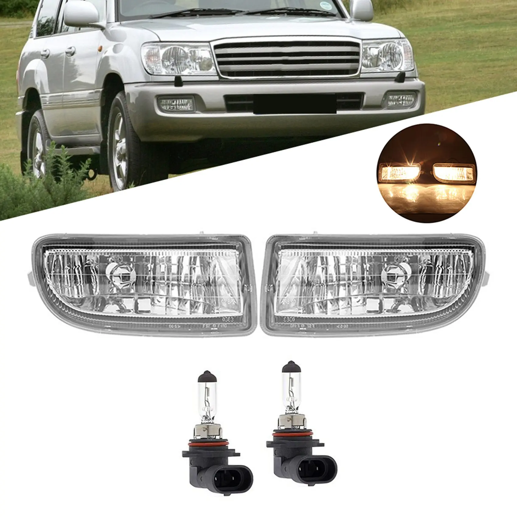 1 пара передних противотуманных фар галогенная лампа для Toyota Land Cruiser LC100 FJ100 1998-2007