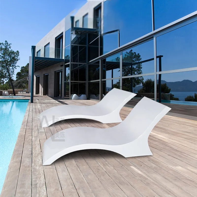 

Glass fiber reinforced plastic custom S-shaped outdoor beach recliner creative leisure chair hotel open-air villa swimming pool