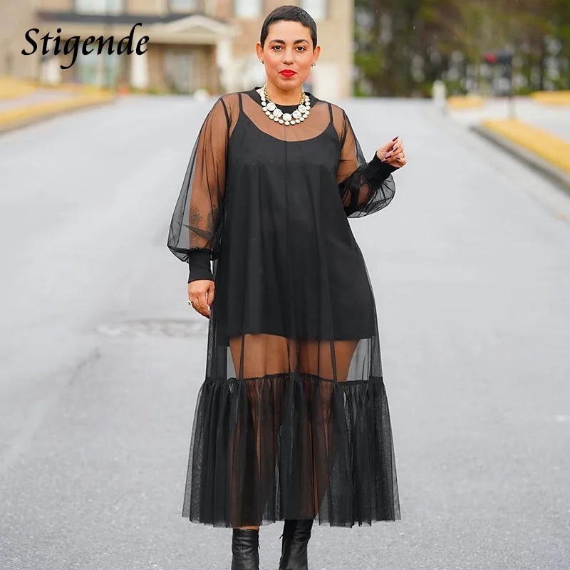 Женское Прозрачное платье-накидка с длинным рукавом в стиле пэчворк - купить по