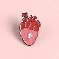 red heart enamel pin creative switch red heart metal brooch denim knit lapel badge fun fashion jewelry gift