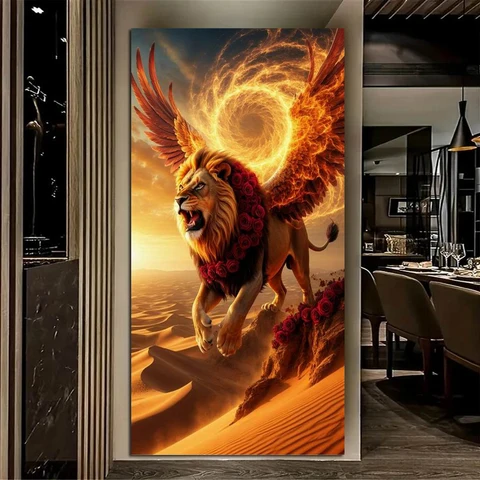 Алмазная живопись Fatcat Львы и леопарды