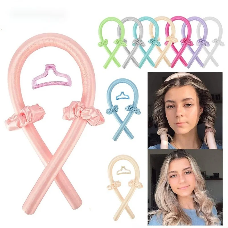 

Heatless Curling Rod Headband No Heat Silk Curls Ribbon Hair Rollers Sleeping Soft Headband Lazy Hair Curlers Hair Styling Tools