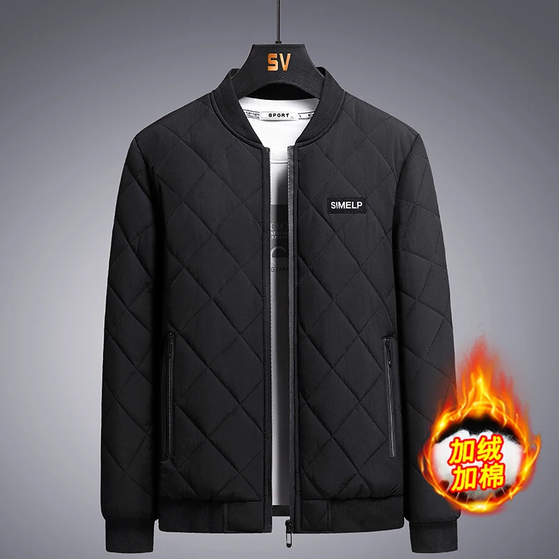 

8XL Plus size men's fleece winter clothing baseball collar casual large size 7XL 6XL 5XL cotton winter loose fat men's jacket