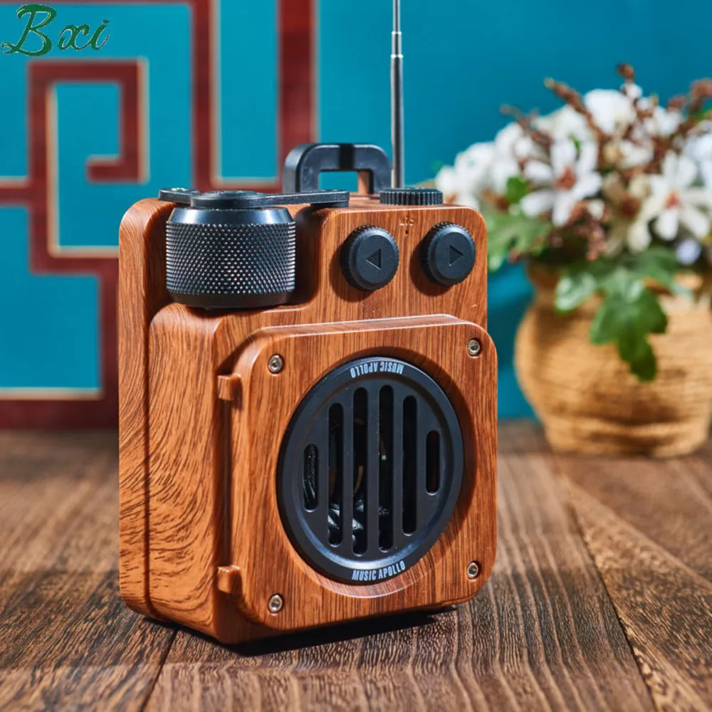 

retro wireless bluetooth speaker portable subwoofer mini FM radio outdoor small steel gun creative speakers computer