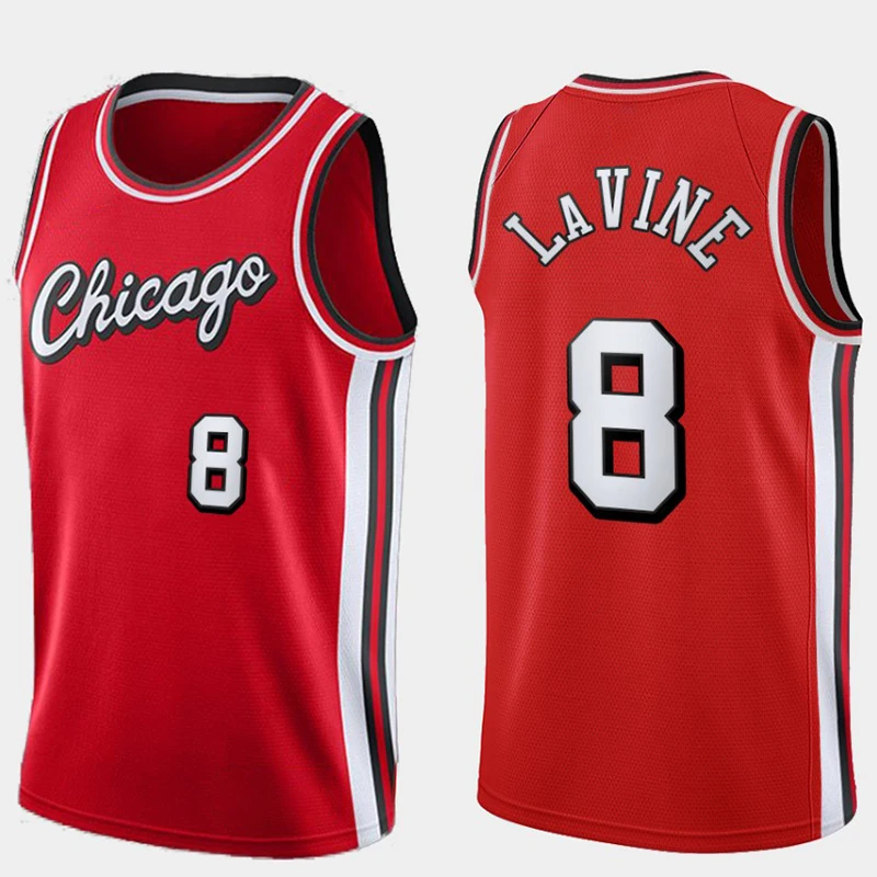 

21-22 New Season Mens New American Basketball Jerseys #8 Clothes Chicago Bulls Zach LaVine European Size Ball Pants T Shirts 2XL
