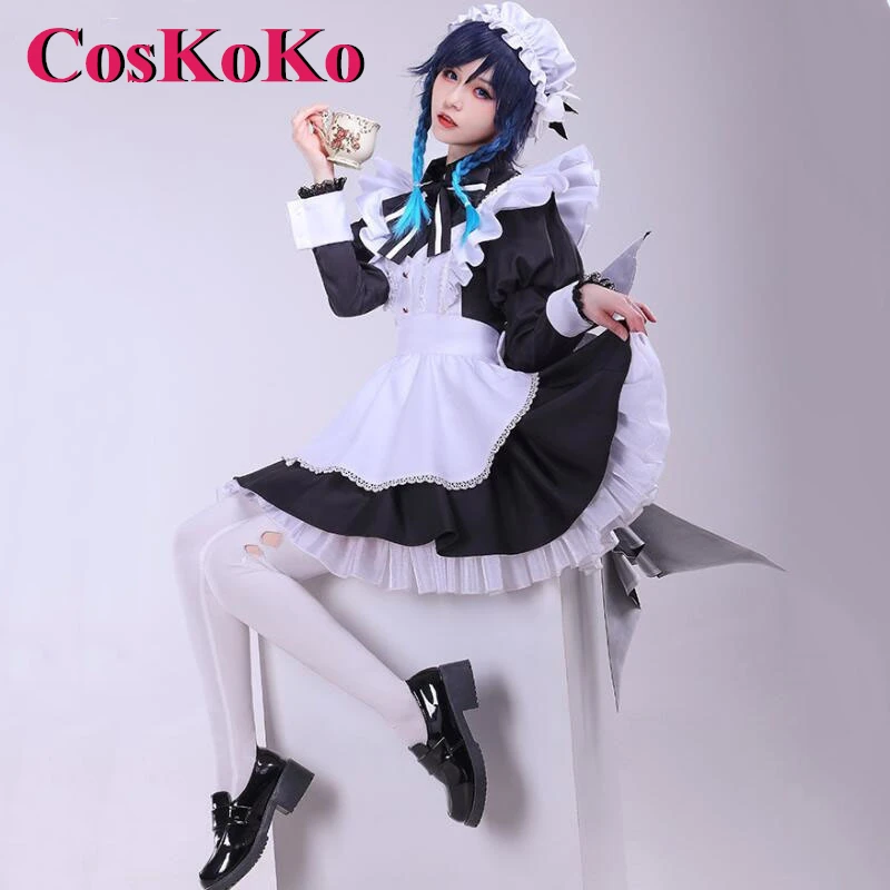 CosKoKo Venti Косплей Аниме Игра Genshin Impact Костюм Великолепное Милое Платье Горничной