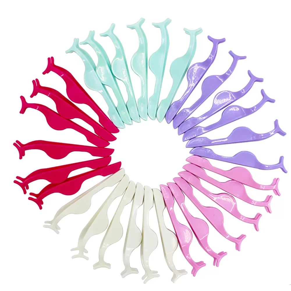 

NEW2023 30/50pcs False Eyelash Tweezers False Eyelashes Applicator Eyelash Extension Curler Nipper Auxiliary Clamp Makeup Forcep