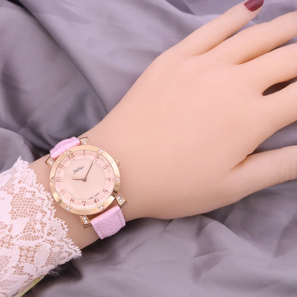 Женские часы с перламутром Julius японские кварцевые модные браслетом из