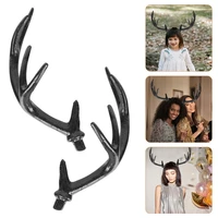 1pair deer horn hair hoops vintage reindeer antlers wall art artificial deer horns costume reindeer antlers hair band