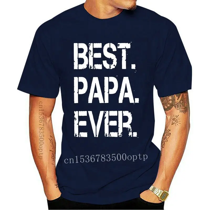 

Camisetas de manga corta para hombre, camisetas de cuello redondo, 100% algodón, regalo, el mejor papá, el Día del Padre