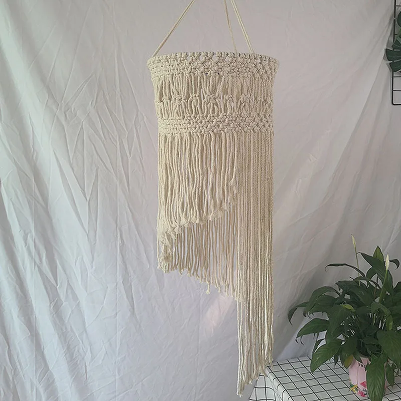 

Богемный настенный абажур ручной вязки, гобелен, Подвесная лампа, декор для комнаты, кофе, ресторана, абажур, макраме