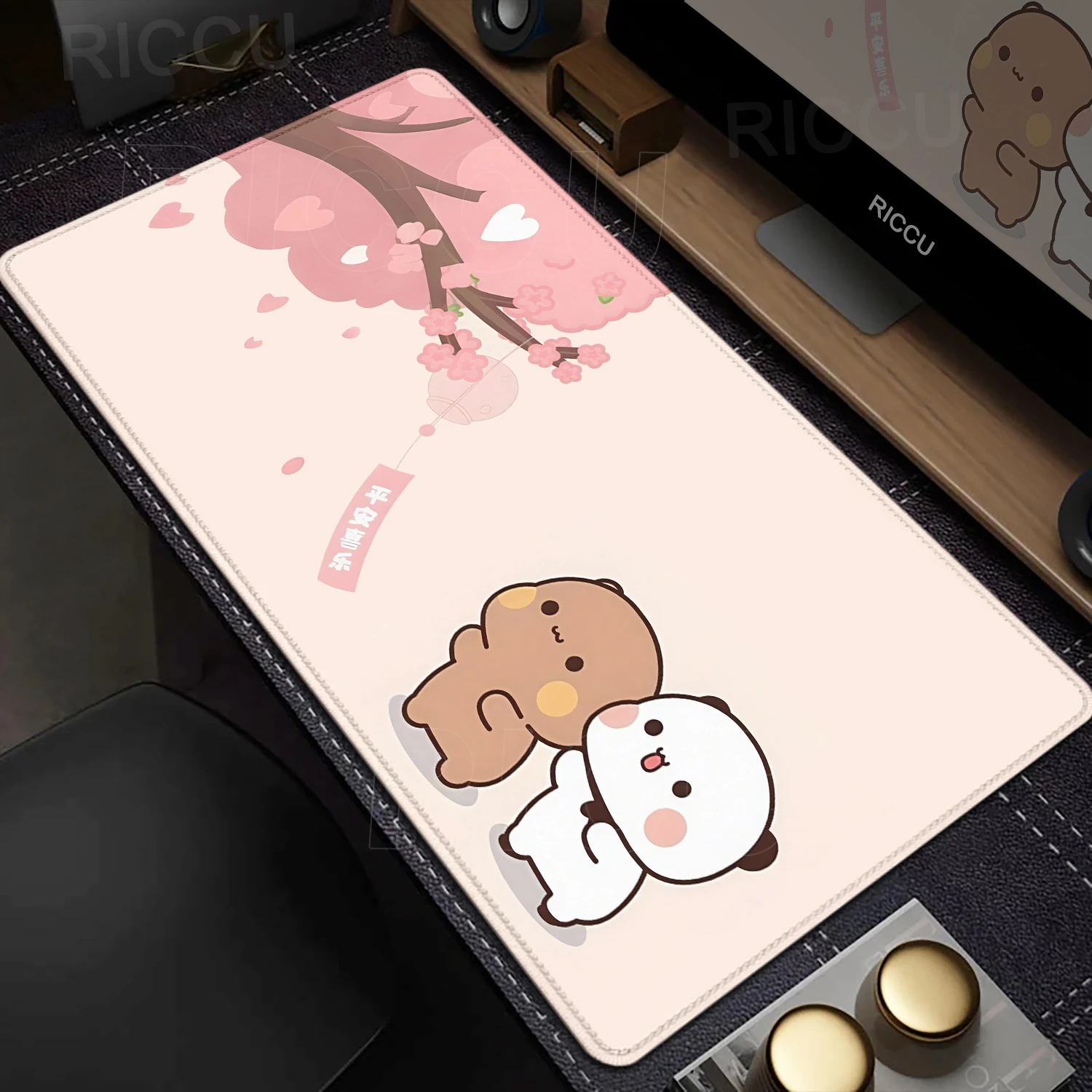 Фото Мультфильм Bubu Dudu, милый настольный коврик Xxl, геймерский коврик для мыши, аниме, компьютерный настольный коврик, аксессуары для ПК, коврик для мыши, большие коврики, офисные коврики для мыши №1