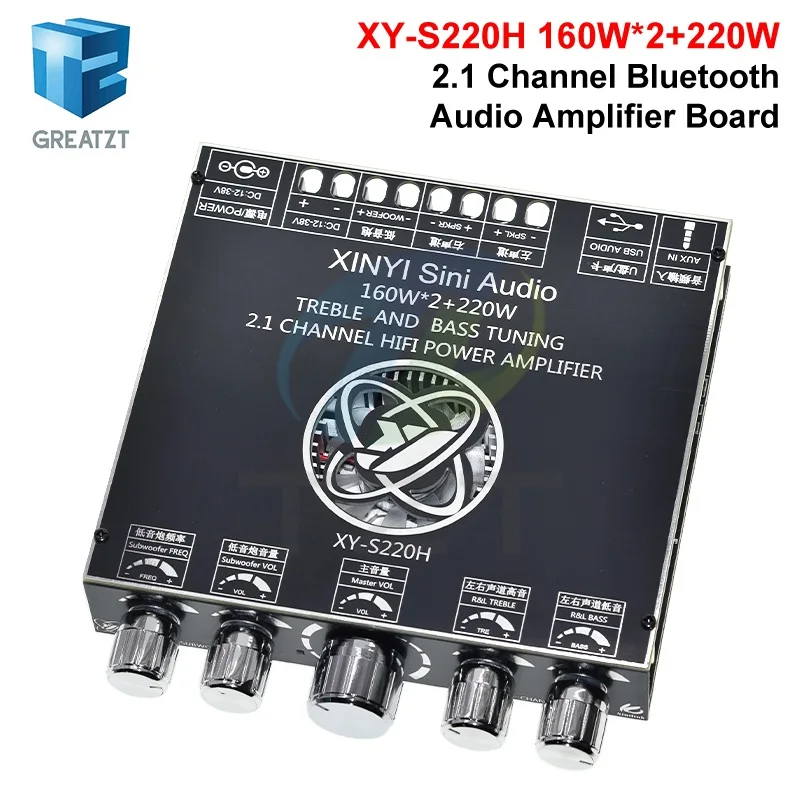 XY-S220H 160W*2+220W TDA7498 Bluetooth-плата усилителя мощности для сабвуфера, 2.1-канальная Hi-Fi аудиоплата усилителя мощности класса D (art.: 3920d94f93ee1) - 3920d94f93ee1