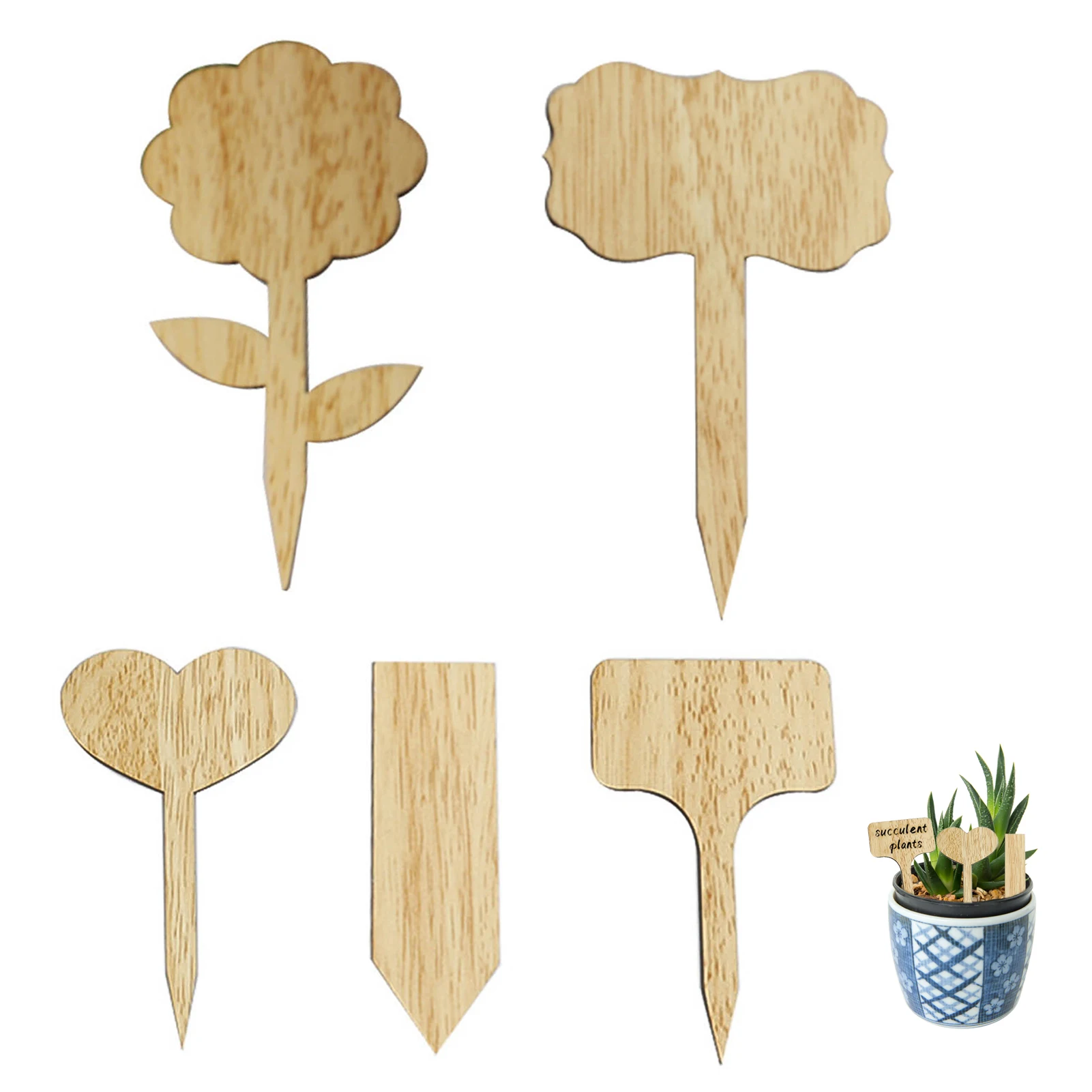 

60pcs Plant Labels Vegetable Garden Markers Garden Nursery Labels Wooden Plant Stakes Labels Gift Wooden Garden Stakes Succulent