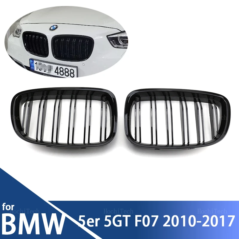 

Front Bumper Kidney Grill For BMW 5 Series GT F07 2010-2015 Gloss Black Dual Line Grille Racing Grilles Replacement Part