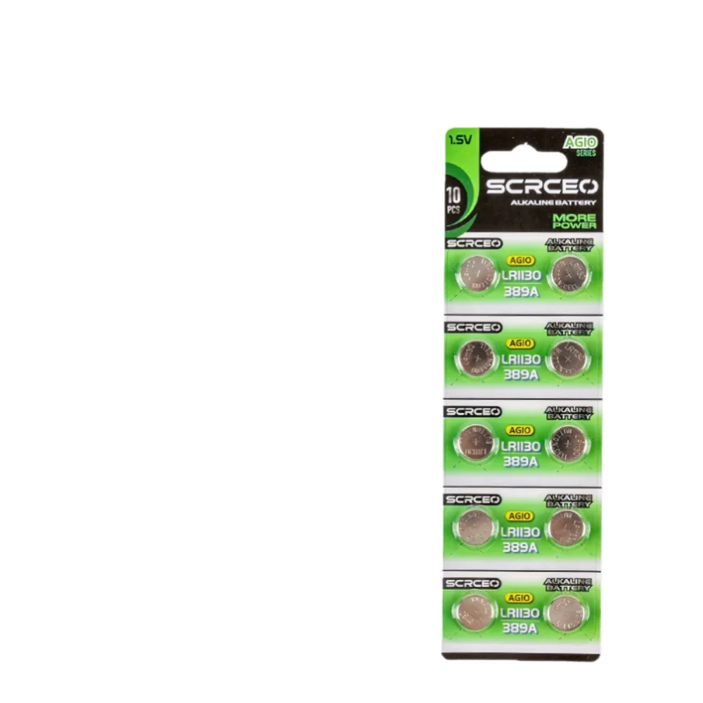 Фото Щелочная батарейка-таблетка 1.55V 78mAh AG10 SR1130 LR54 (2-30 шт.) 389 G10 189 LR113 V10GA для часов, пультов ДУ №4