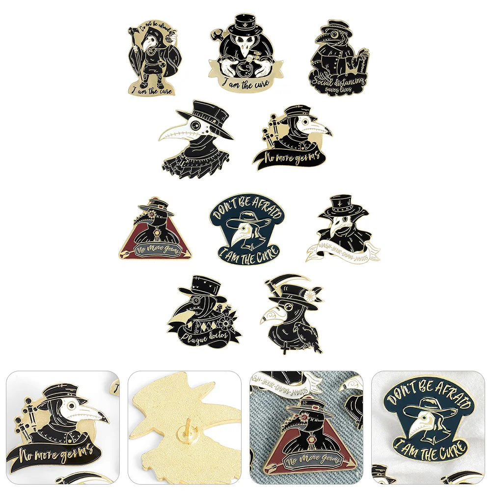 10 шт. брошь для рюкзака доктор чумы булавка из сплава фиксирующий значок модный