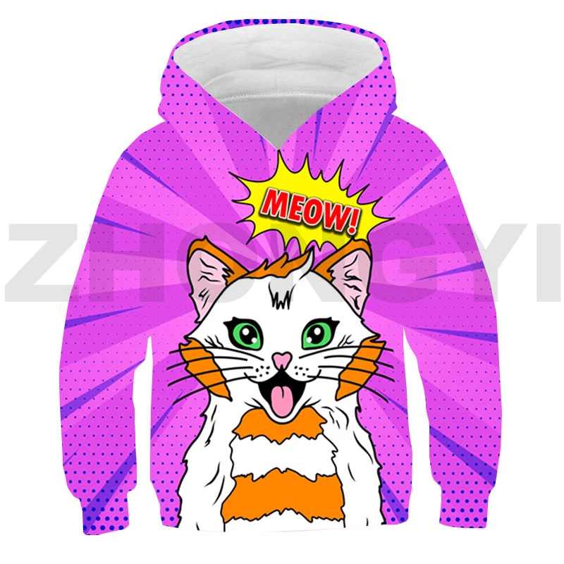 Худи детское оверсайз в стиле хип-хоп повседневная мультяшная толстовка с 3D