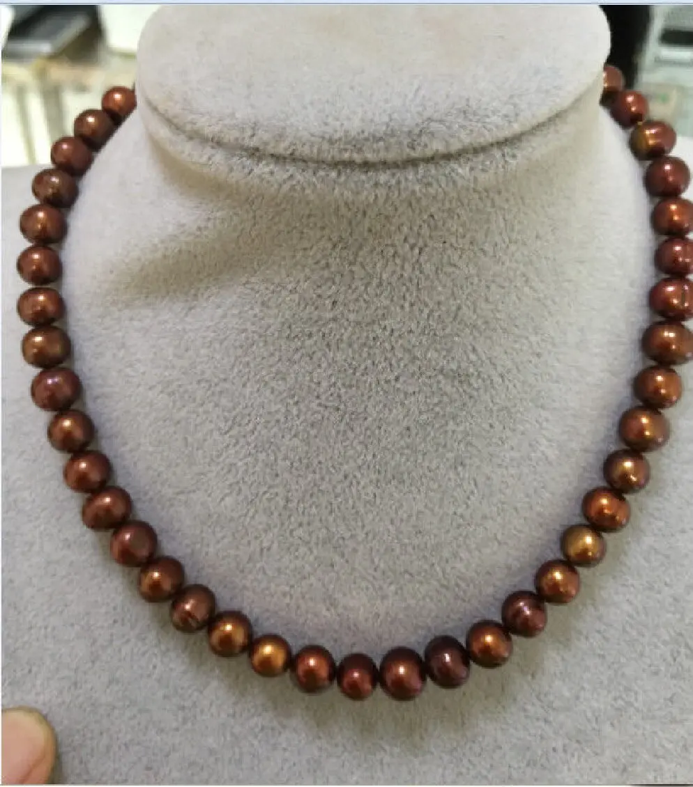 

8-9mm south sea baroque chocolate pearl necklace 18"
