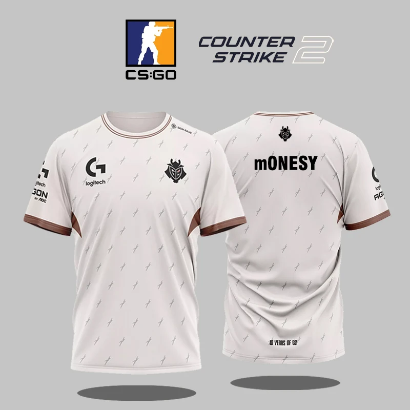 Фото G2 Esports Club 2025 Белый трикотаж League Of Legends CSGO Профессиональная униформа лигиста Футболки по индивидуальному заказу для болельщиков Топы унисекс №5