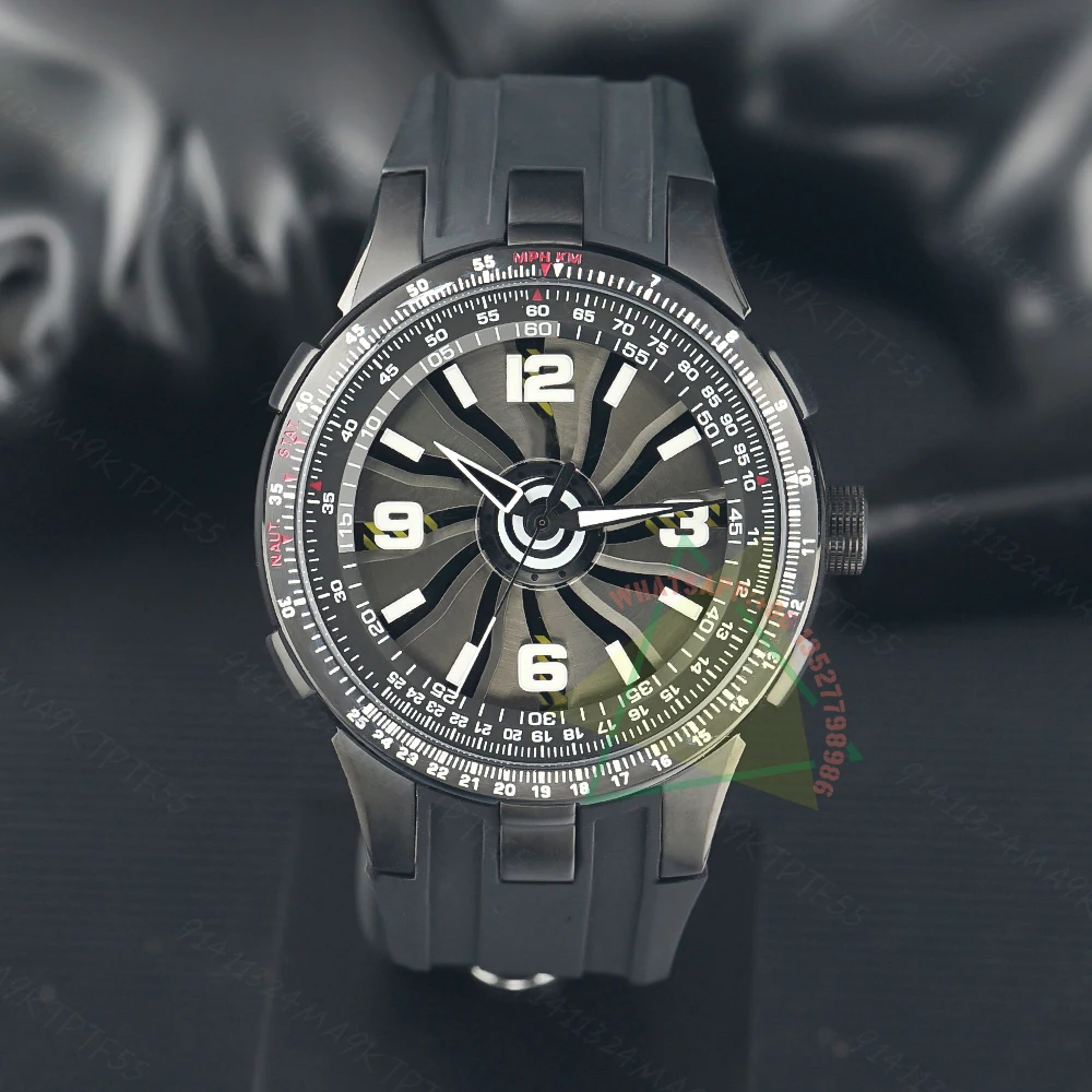 

Новинка 2023, модные мужские часы с турбиной, повседневные спортивные часы A1086/2A, стальные зеркальные Автоматические Мужские часы-пилот, мужские часы