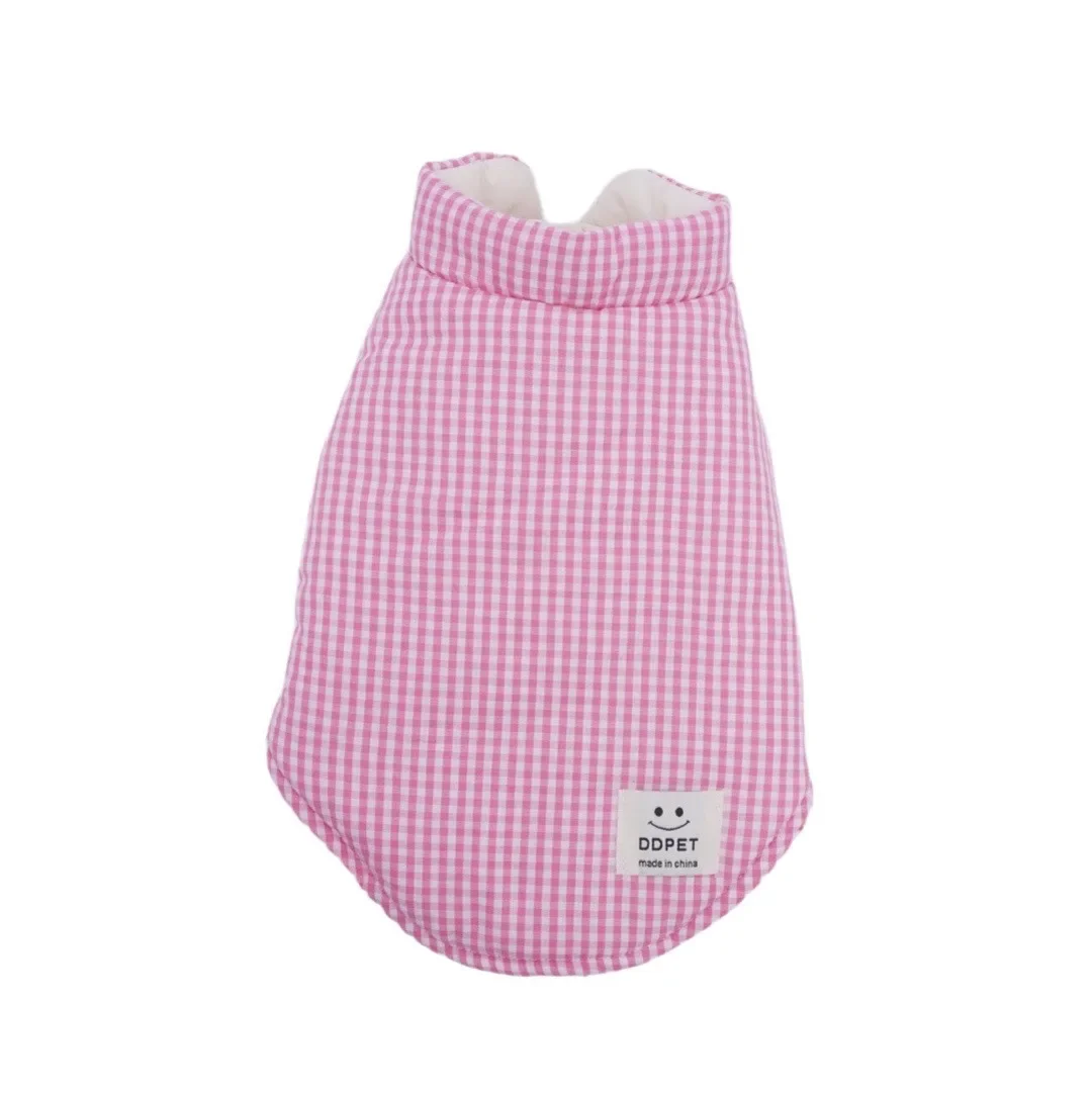 Новое зимнее повседневное клетчатое хлопковое пальто для домашних животных