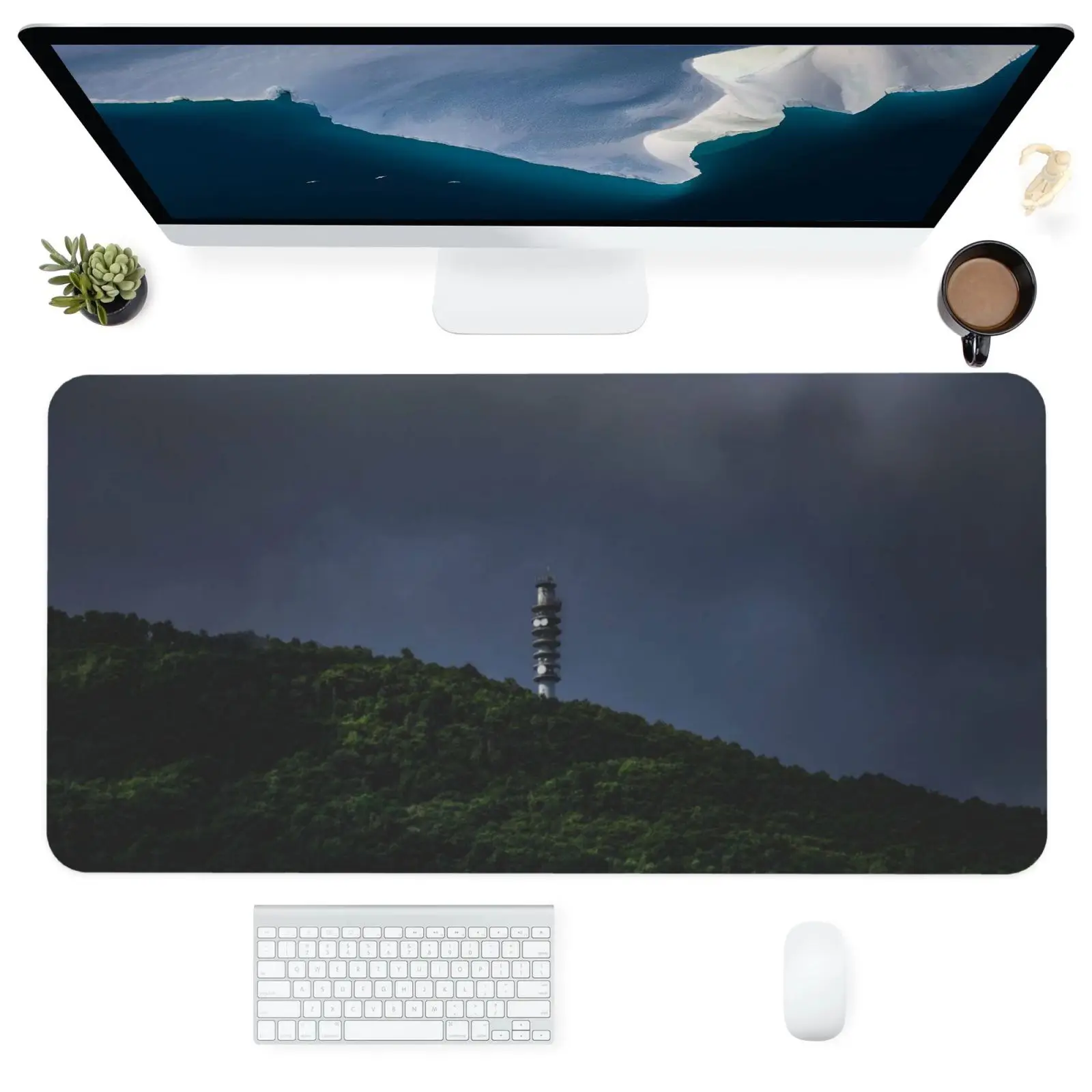 

MousePad Computer Office Supplies Accessories Square Dustproof Customized Mat Desk Darkness Lighthouse Gift MousePad 400x900MM