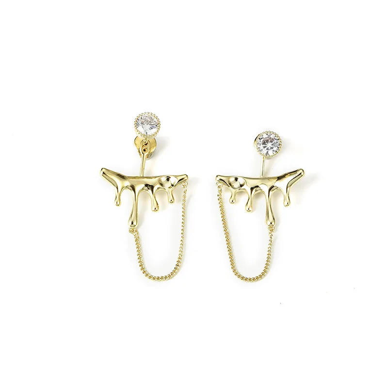 

Earrings Female Tassel Zircon-Encrusted Stud Earrings Versatile Fashion High Sense Special-Interest Design Ins Style Earrings