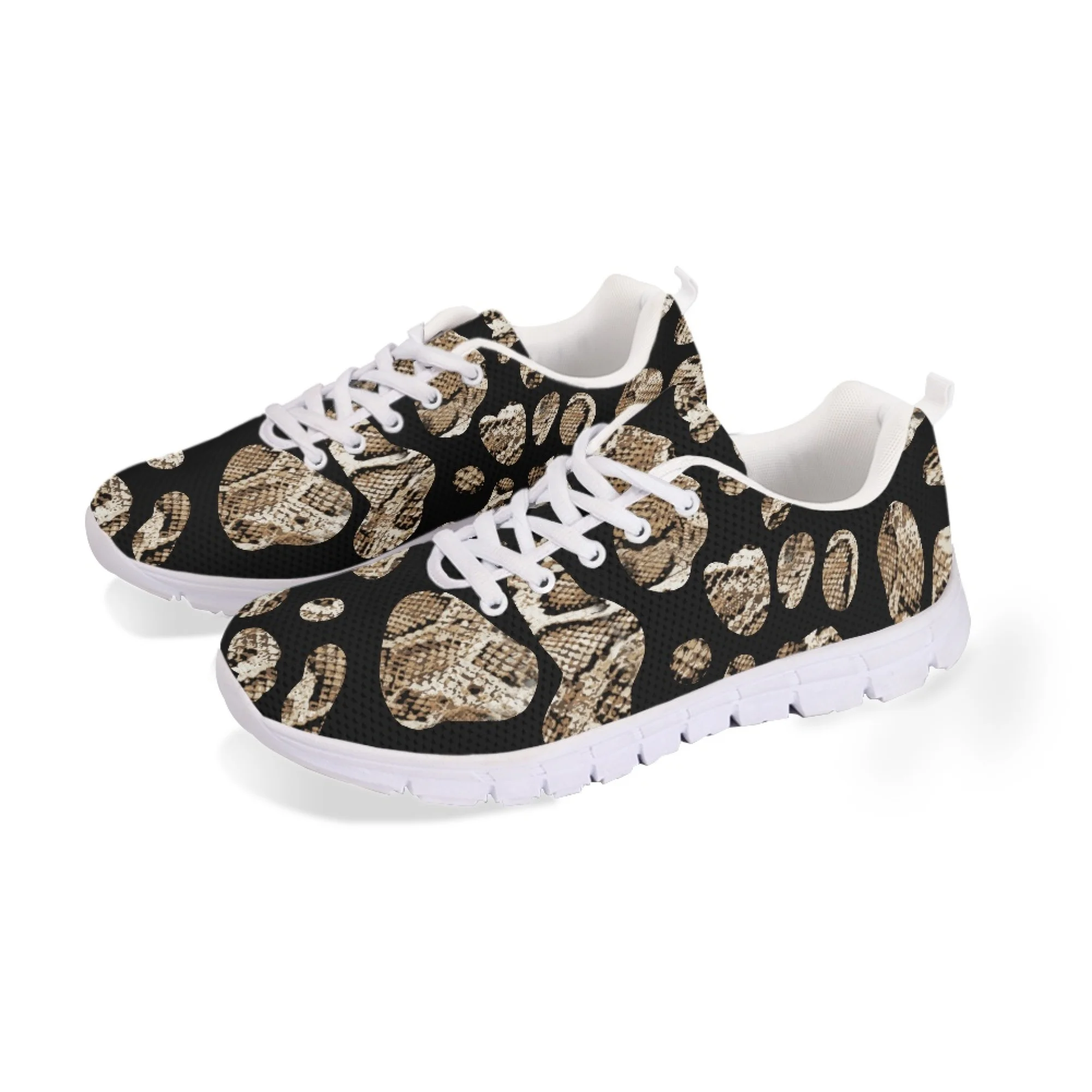 Yikeluo New Fashion Unsex Casual Breathable Athletic Tennis Shoes Sneakers Python Skin 3D Print Mesh Flats Shoes for Men 2022