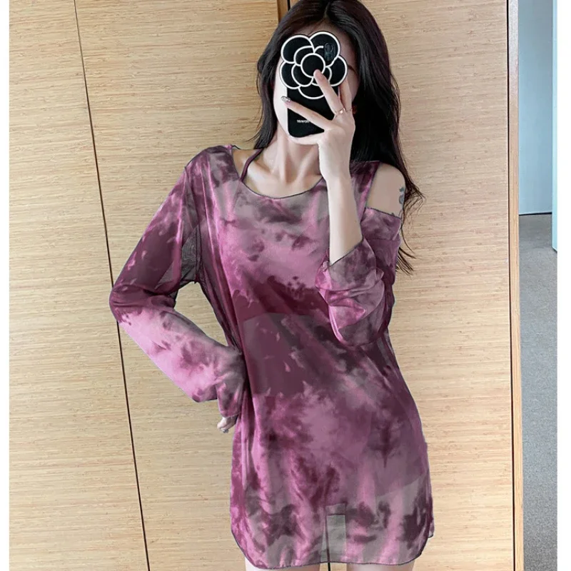 Женский комплект бикини из 3 предметов купальник с градиентом накидка длинным