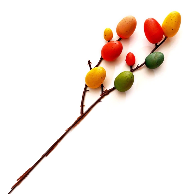 

Easter Egg Cuttings Artificial Flowers Branch Colorful Foam Bird Eggs Decoration