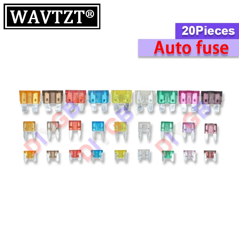 Автомобильная защитная труба, 1 А, 2 А, 3 А, 5 А, 100% А, 10 А, 15 А, 20 А, 25 А, 30 А, 40 А, 45 А, автомобильный предохранитель, защитная труба 19 х19 мм, 20 шт., новинка,