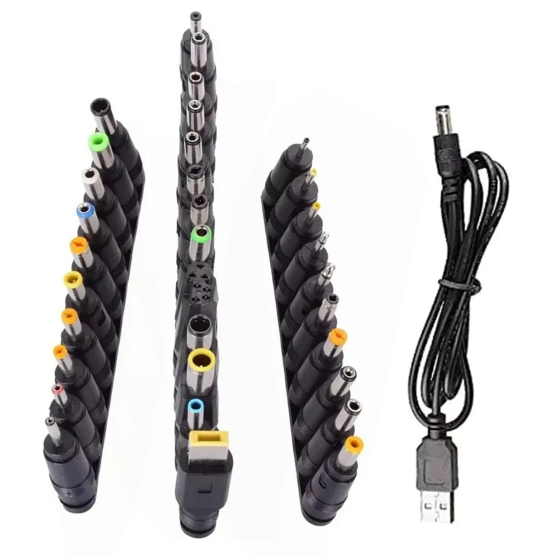 

Коллекция адаптеров для зарядки ноутбука, 34 шт., разъемы USB-DC 5521 5,5x2,1