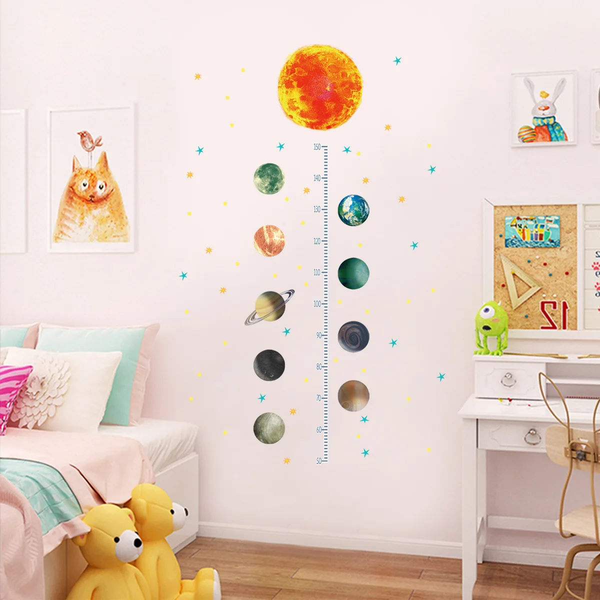 

Светящиеся 3D звезды, дневные наклейки на стену для детской комнаты, спальни, флуоресцентные наклейки со звездами