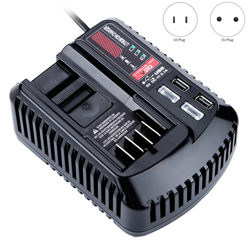 For CRAFTSMAN 20V 2A Li-Ion Battery Charger CMCB102 Rechargeable Power Tool Lithium Battery Charger Dual USB