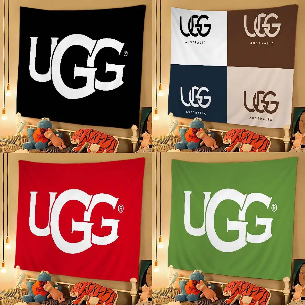 Фото Крутой аниме-гобелен U-UGGES с цветочным узором в стиле хиппи, настенный ковер для общежития, недорогой настенный декор в стиле хиппи №1